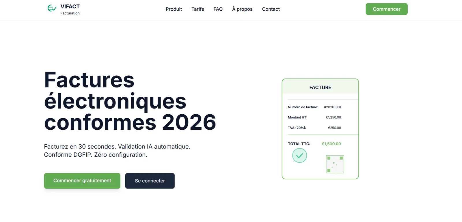 La surface produit : facturation conforme Factur-X avec validation IA automatique, pour léchance franaise 2026.